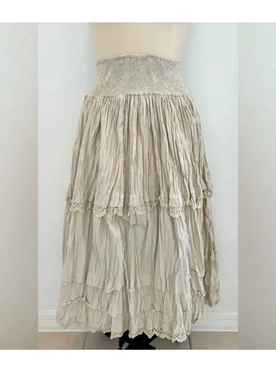 Ewa I Walla Dresses & Skirts - Ewa I Walla, OS, NWT, “Hedvig” Cotton, Soft Mint, Long Smocked Waist Skirt